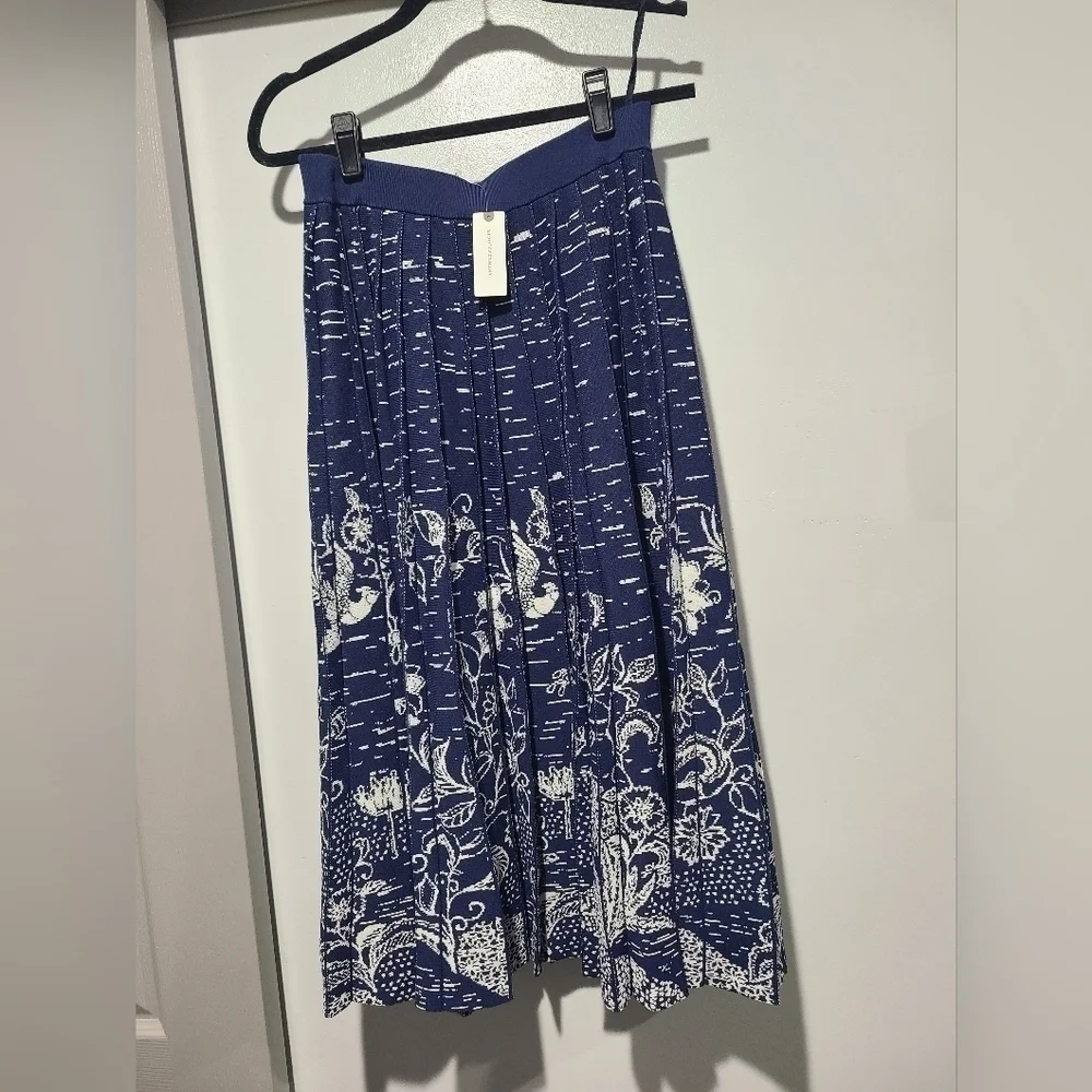 NWT Anthropologie Haven Pleated Knit Midi Skirt size Medium - Picture 5 of 9